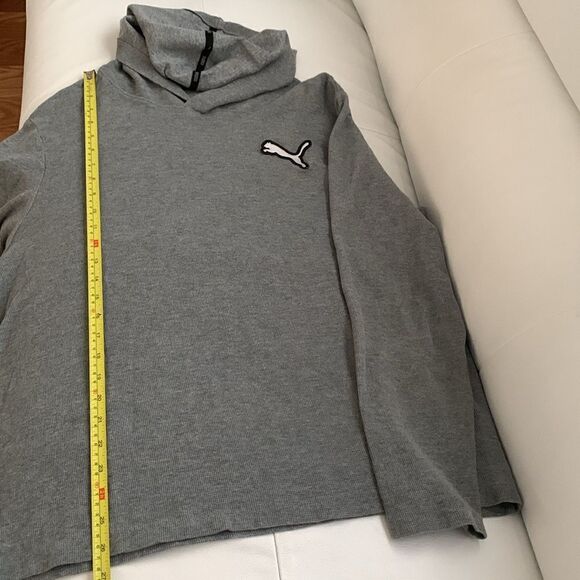 Puma Men’s Sweater Lightweight Gray Hooded Sweatshirt Size XL - Picture 5 of 7